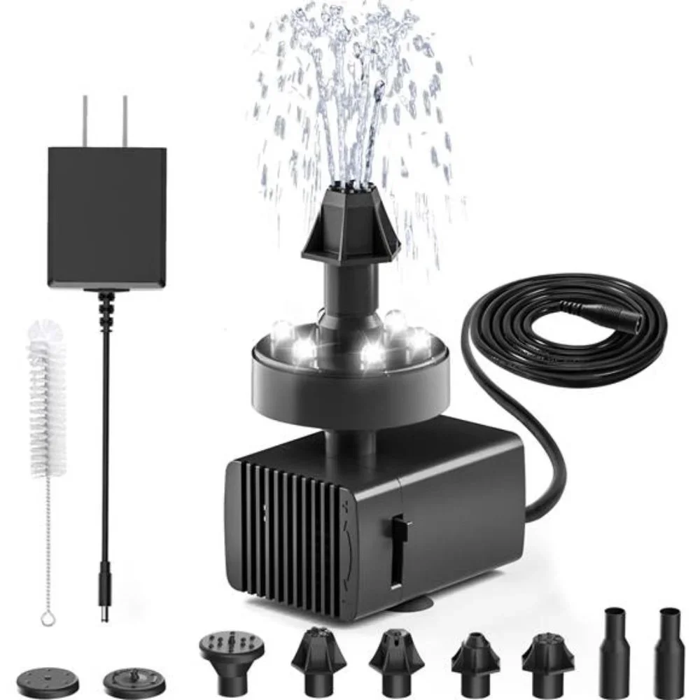 24-Hours Working BirdBath Fountains Plug in,Adjustable DC 12V Water FountainPump